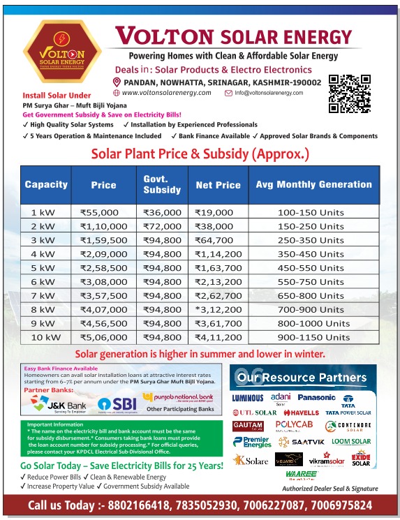 Volton Solar Energy Subsidy Plan